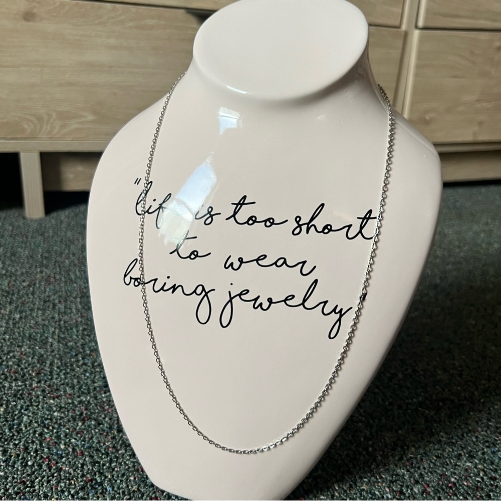 Dainty Delicate Thin Basic Silver Chain Necklace Jewelry Comfortable Layering
